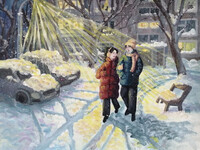 Тихо падал снег