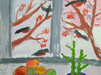 Прилетели снегири, скоро весна!