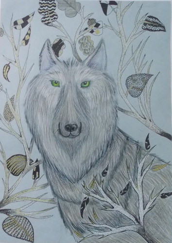 Осенний лес. Волк